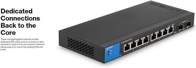 Main image of Linksys 8-Port Managed Gigabit Ethernet Switch with 2 1G SFP Uplinks