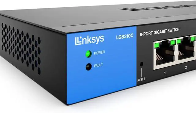 Alt view image 6 of 6 - Linksys 8-Port Managed Gigabit Ethernet Switch with 2 1G SFP Uplinks
