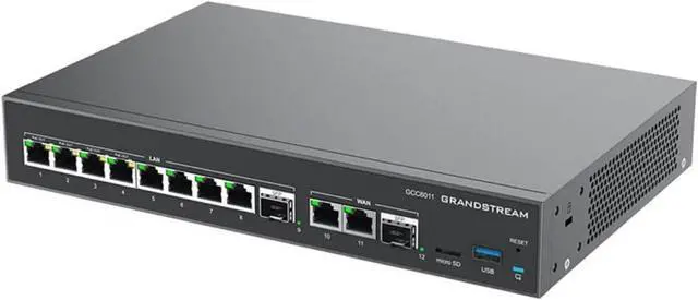 Alt view image 2 of 3 - Grandstream Built-in IPPBX (10 Users, 4 Concurrent Calls) + Enterprise-Grade Firewall + VPN Router + 2 x 2.5 Gb, 10 x GigE Network Switch GS-GCC6011