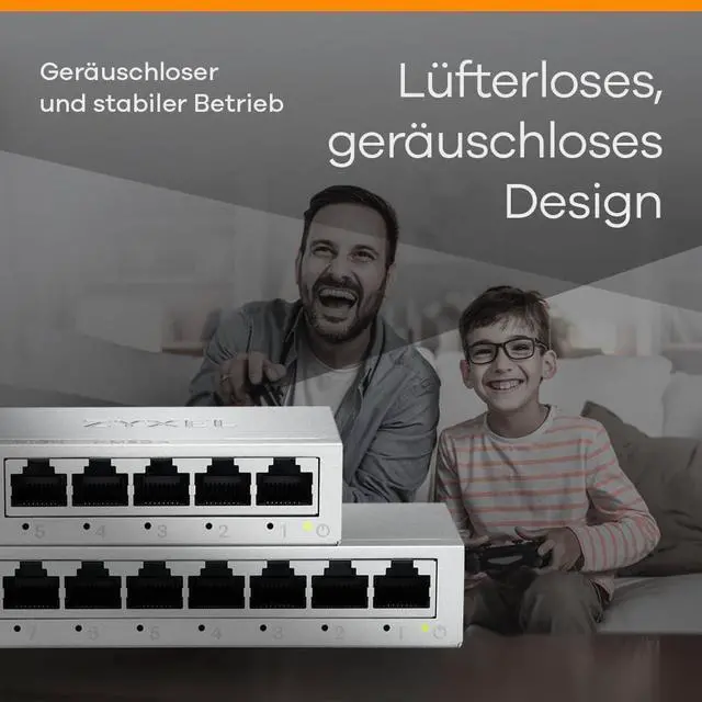 Alt view image 5 of 5 - Zyxel 8-Port Gigabit Unmanaged Ethernet Switch, Ethernet Splitter, Desktop or Wall Mount [GS-108B v5]