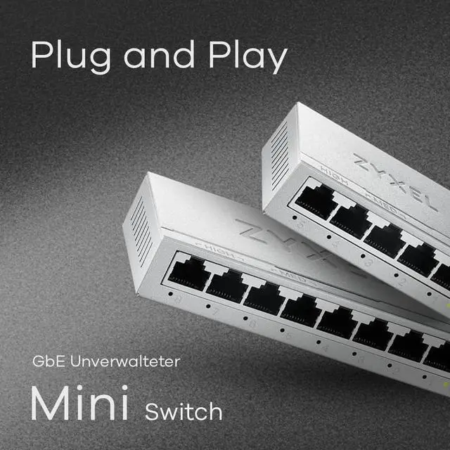 Alt view image 2 of 5 - Zyxel 8-Port Gigabit Unmanaged Ethernet Switch, Ethernet Splitter, Desktop or Wall Mount [GS-108B v5]