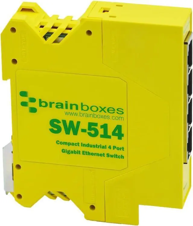 Main image of Brainboxes Compact Industrial 4 Port Gigabit Ethernet Switch