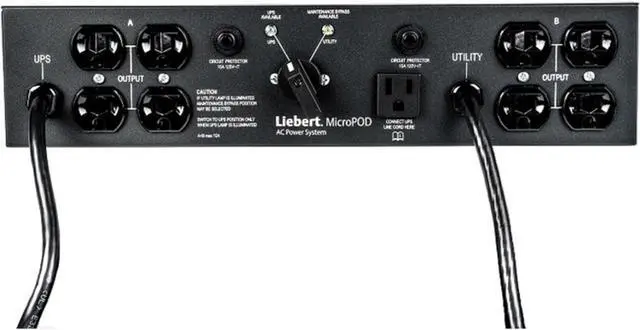 Alt view image 3 of 3 - Vertiv Liebert MicroPOD - (8) NEMA 5-15R| 12A UPS Maintenance Bypass/Switch