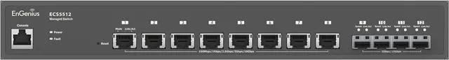 Main image of EnGenius Cloud Managed ECS5512F 12-Port 10 Gigabit SFP+ Half-Rack Aggregate Switch