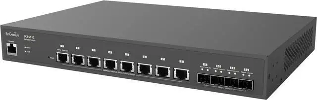 Alt view image 4 of 5 - EnGenius Cloud Managed ECS5512F 12-Port 10 Gigabit SFP+ Half-Rack Aggregate Switch