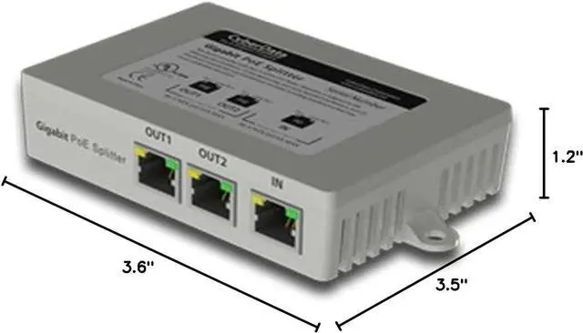 Alt view image 2 of 2 - CyberData 2-Port PoE Gigabit Switch - 2 Ports - 2 x POE+ - 10/100/1000Base-T - PoE Ports - Desktop