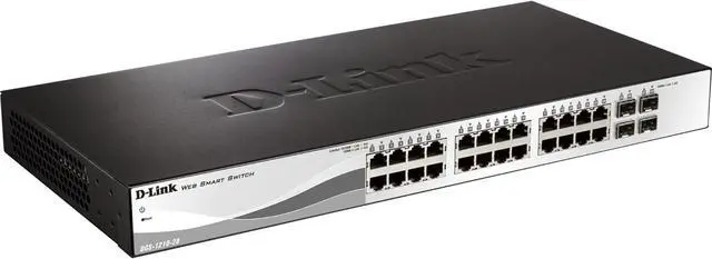 Main image of D-Link 28-Port Metro Ethernet Gigabit Smart Managed Switch | 24 GbE + 4 SFP Ports | L2+ | VLANS | Fanless (DGS-1210-28/ME)
