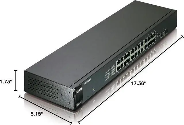Alt view image 2 of 2 - ZyXEL Communications GS1100-24 24 Port Gig Rackmount Switch