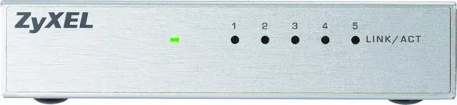 Alt view image 2 of 3 - ZyXEL GS105B 5 Port Gigabit Ethernet Switch with Metal Housing & Green Energy Saving Technology