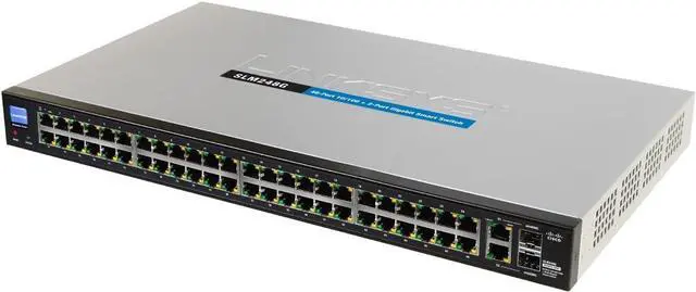 Main image of Linksys SLM248G 48-port 10/100 + 2-port 10/100/1000 Gigabit Smart Switch with 2 Combo SFPs