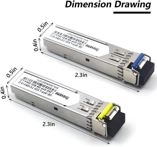 Alt view image 2 of 7 - 5 Pairs 1.25G BIDI SFP Network Transceiver Module, 1.25 Gigabit Single Mode, LX SM 1310nm 1550nm 20km, Single Fiber Interface for Router, Network Card, Switch, Firewall etc
