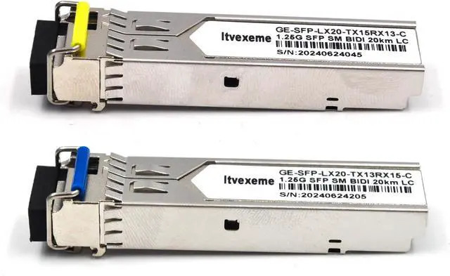 Alt view image 7 of 7 - 5 Pairs 1.25G BIDI SFP Network Transceiver Module, 1.25 Gigabit Single Mode, LX SM 1310nm 1550nm 20km, Single Fiber Interface for Router, Network Card, Switch, Firewall etc