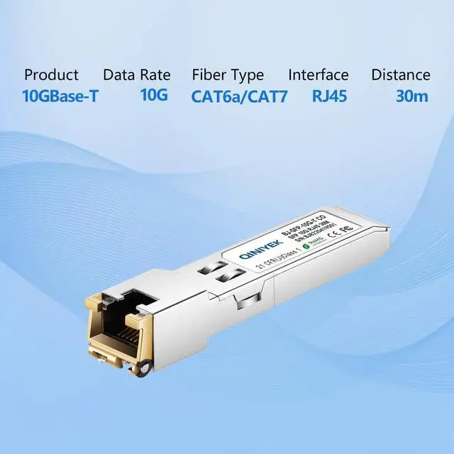 Alt view image 4 of 7 - [2 Pack] 1.25/2.5/5/10G SFP+ to RJ45 Transceiver, Copper SFP+ Module, Cat.6a/7, up to 30m, for Cisco SFP-10G-T-S, MikroTik S+RJ10, Ubiquiti UF-RJ45-10G, Netgear AXM765, Netgear, TP-Link, Fortinet