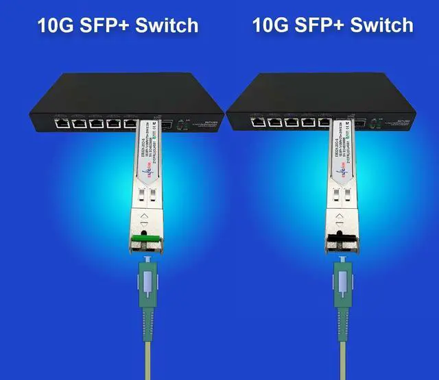 Alt view image 6 of 7 - Elfcam® - 1 Pair 10Gbps SFP+ BIDI Transceiver Module 1270nm/1330nm, with The Fiber Port Simplex Singlemode SC, DDM 20KM, Compatible with Cisco, Ubiquiti, D-Link and Open Switch