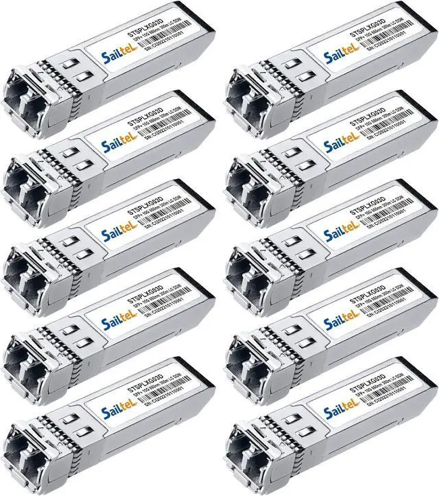 Main image of 10GBase-SR SFP+ Transceiver, Gigabit Multimode SFP LC Duplex Transceiver,10G 850nm MMF, up to 300 Meters,Compatible with Cisco, Ubiquiti , Mikrotik,Netgear, Fortinet,D-Link,Linksys and More(10 Pack)
