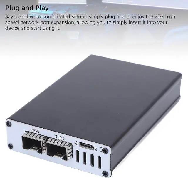 Alt view image 4 of 7 - 25G Thunderbolt 3 to SFP 25 Gigabit Ethernet Adapter, for Thunderbolt 3 to RJ45 Network Adapter, for High Speed Network Connections, Compatible with Thunderbolt 3 4 USB4 (Dual