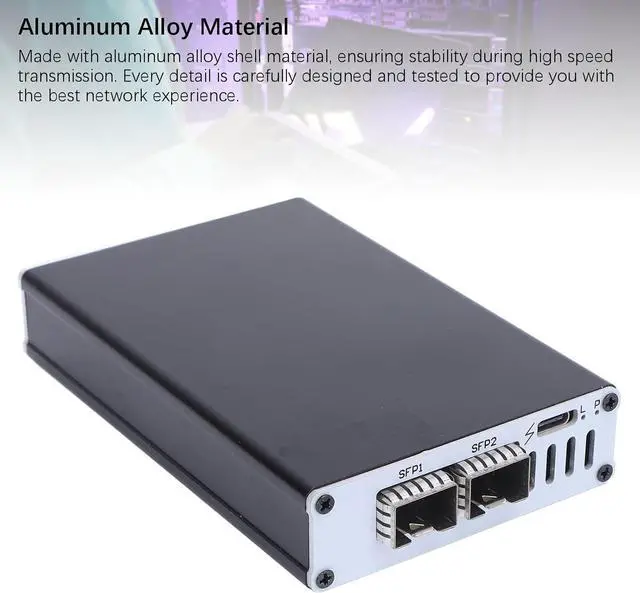Alt view image 2 of 7 - 25G Thunderbolt 3 to SFP 25 Gigabit Ethernet Adapter, for Thunderbolt 3 to RJ45 Network Adapter, for High Speed Network Connections, Compatible with Thunderbolt 3 4 USB4 (Dual