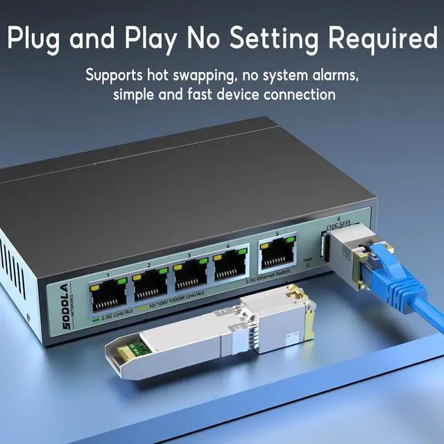 Alt view image 5 of 7 - 10G SFP+ to RJ-45 Transceiver,10GBase-T RJ45 SFP+ Module for SODOLA, SFP to Ethernet, Plug and Play,Hot Pluggable,Up to 30m Distance Copper SFP Modules (2 Packs)