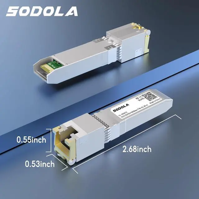 Alt view image 7 of 7 - 10G SFP+ to RJ-45 Transceiver,10GBase-T RJ45 SFP+ Module for SODOLA, SFP to Ethernet, Plug and Play,Hot Pluggable,Up to 30m Distance Copper SFP Modules (2 Packs)