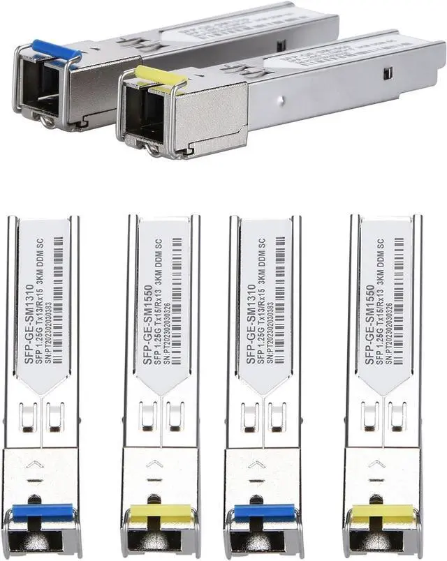 Main image of 6 Pack 3KM SC Connector SFP Module, 1.25G Single-Mode Fiber SC Simplex Connector 1000BASE BiDi 1310nm/1550nm 3km SFP Transceiver Module
