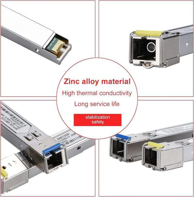 Alt view image 5 of 6 - 6 Pack 3KM SC Connector SFP Module, 1.25G Single-Mode Fiber SC Simplex Connector 1000BASE BiDi 1310nm/1550nm 3km SFP Transceiver Module