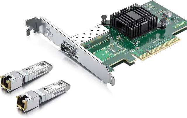Main image of 2pcs 10Gb SFP+ RJ45 Transceiver with 10G Network Card, 10Gbase-T Moudle for Cisco, 10G Single SFP+ NIC Compare to Intel X520-DA1, Support Windows, Linux, Vmware