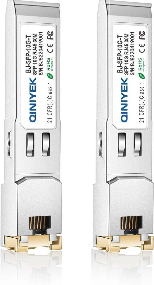 Main image of 10G SFP+ to RJ45 Modules, 10Gbase-T Copper Gbic with RTL8261N Chip Compatible for Cisco,Meraki,Ubiquiti, TP Link,Supermicro,Netgear,Broadcom and More,up to 30 Meters (Pack of 2)