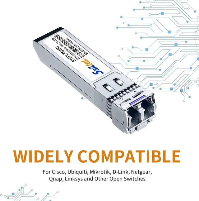 Alt view image 5 of 7 - 10G Gigabit Single Mode SFP+ LC Module,10G 1310nm SMF, up to 10 km, DDM,10GBase-LR Fiber Transceiver, Compatible with Cisco, Ubiquiti, Mikrotik,Netgear, Dlink,Linksys and More (4 Pack)