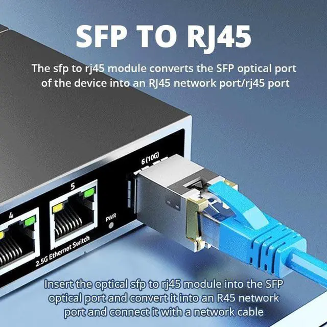 Alt view image 3 of 6 - 10G SFP+ to RJ45 Modules, 10Gbase-T Copper Gbic with RTL8261N Chip Compatible for Cisco,Meraki,Ubiquiti, TP Link,Supermicro,Netgear,Broadcom and More,up to 30 Meters (Pack of 2)