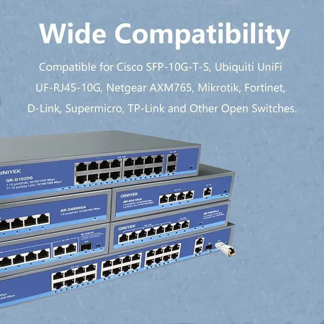 Alt view image 6 of 6 - 10G SFP+ to RJ45 Modules, 10Gbase-T Copper Gbic with RTL8261N Chip Compatible for Cisco,Meraki,Ubiquiti, TP Link,Supermicro,Netgear,Broadcom and More,up to 30 Meters (Pack of 2)