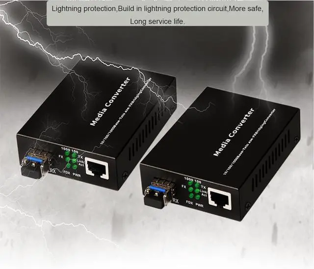 Alt view image 3 of 7 - A Pair of 1.25G BiDi Gigabit Multi-Mode LC Fiber to Ethernet Media Converter, with 2pcs Dual SFP transceiver Module, 1310nm, MMF, RJ45 to SFP Slot up to 2Km.