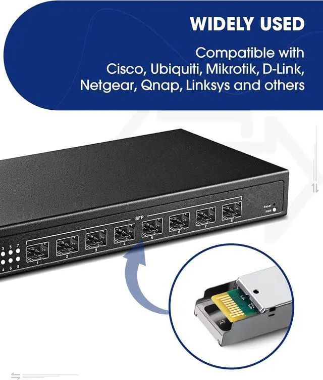 Alt view image 4 of 6 - 1.25G SFP 1000Base-SX, 850nm MMF, up to 550 Meters, LC Multi Mode 1G Fiber Transceiver Modular for Cisco, Meraki, Ubiquiti UniFi, Mikrotik, Intel, Netgear, D-Link, Qnap, Linksys and More