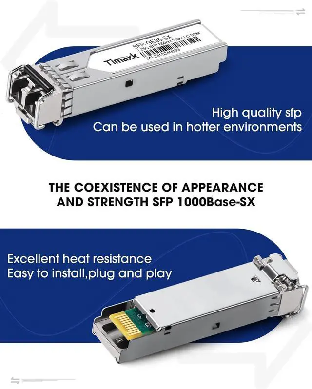 Alt view image 6 of 6 - 1.25G SFP 1000Base-SX, 850nm MMF, up to 550 Meters, LC Multi Mode 1G Fiber Transceiver Modular for Cisco, Meraki, Ubiquiti UniFi, Mikrotik, Intel, Netgear, D-Link, Qnap, Linksys and More