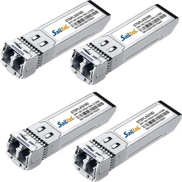 Main image of 10G Gigabit Single Mode SFP+ LC Module,10G 1310nm SMF, up to 10 km, DDM,10GBase-LR Fiber Transceiver, Compatible with Cisco, Ubiquiti, Mikrotik,Netgear, Dlink,Linksys and More (4 Pack)