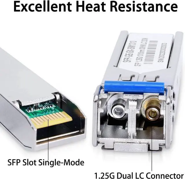 Alt view image 4 of 7 - 4Pack 1.25G SFP LC Module 1000Base-LX(SMF,1310nm,20km,DDM) Single-Mode Transceiver for Cisco GLC-LH-SMD,Ubiquiti UniFi,Meraki MA-SFP-1GB-LX10,Fortinet,Mikrotik,TP-Link,Netgear,TL-SM311LS,D-Link,Intel