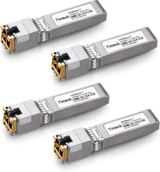 Main image of 4Pack 10GBase-T SFP+ to RJ-45 Transceiver, 10Gbe SFP+ Copper Ethernet Module, up to 30 Meters, Compatible with Cisco, Ubiquiti, Mikrotik, D-Link, Netgear, Qnap, Linksys and More