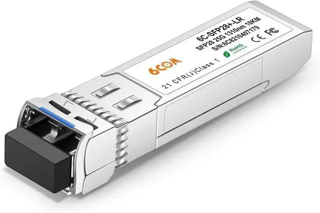 Main image of 6COMGIGA 25GBASE-LR SFP28 1310nm 10km DOM LC SMF Optical Transceiver Module for Juniper Networks JNP-SFP-25G-LR