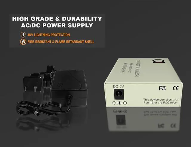 Alt view image 3 of 7 - ADnet 10G Fiber to 10G Copper Ethernet Converter  Open SFP+ Slot  10GBase-T to Base-R  Includes Cat7 UTP Cable  10Gbps Optical Media Adapter