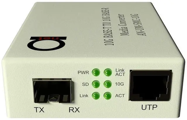 Alt view image 7 of 7 - ADnet 10G Fiber to 10G Copper Ethernet Converter  Open SFP+ Slot  10GBase-T to Base-R  Includes Cat7 UTP Cable  10Gbps Optical Media Adapter