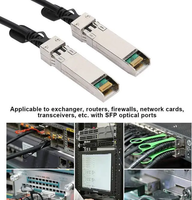 Alt view image 3 of 6 - 1 Meter Black PVC SFP to SFP DAC Cable, 25Gbps High Performance Connection for Routers, Firewalls, Network Cards and Transceivers