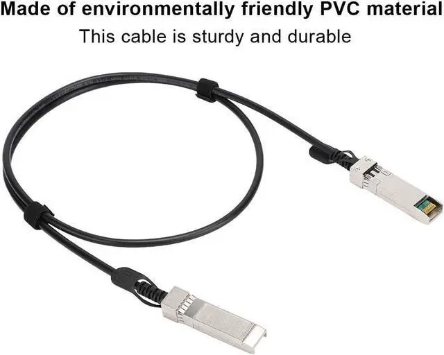 Alt view image 5 of 6 - 1 Meter Black PVC SFP to SFP DAC Cable, 25Gbps High Performance Connection for Routers, Firewalls, Network Cards and Transceivers