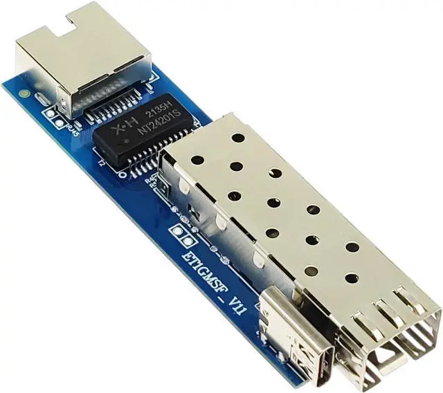 Main image of PCBA 10pcs  Micro Mini Gigabit SFP Fiber Media Converter PCBA 10pcs Small Size Ultra-Compact 10/100/1000Mbps Ethernet IP Copper to Fiber Optic Converter