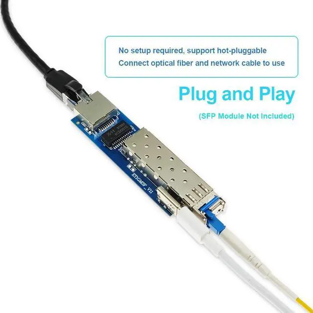 Alt view image 3 of 7 - PCBA 10pcs  Micro Mini Gigabit SFP Fiber Media Converter PCBA 10pcs Small Size Ultra-Compact 10/100/1000Mbps Ethernet IP Copper to Fiber Optic Converter