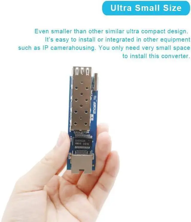 Alt view image 6 of 7 - PCBA 10pcs  Micro Mini Gigabit SFP Fiber Media Converter PCBA 10pcs Small Size Ultra-Compact 10/100/1000Mbps Ethernet IP Copper to Fiber Optic Converter
