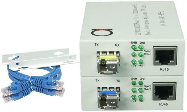 Main image of Single Mode LC WDM Single Fiber Bi-Di Gigabit Media Converter - Built-in Fiber Module 20km (12.42 Miles) - to UTP Cat5e Cat6 10/100/1000 RJ-45 - Auto Sensing Gigabit or Fast Ethernet Speed -1 Pair
