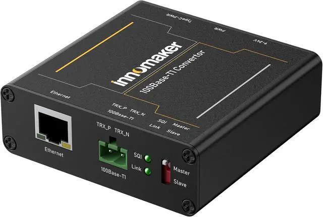 Main image of 100BASE Ethernet Media Converter Device 2-Wire Ethernet 100BASE-T1 to Fast 100BASE-TX Automotive IEEE Compliant with 100Mbit/s Fullduplex Transmit