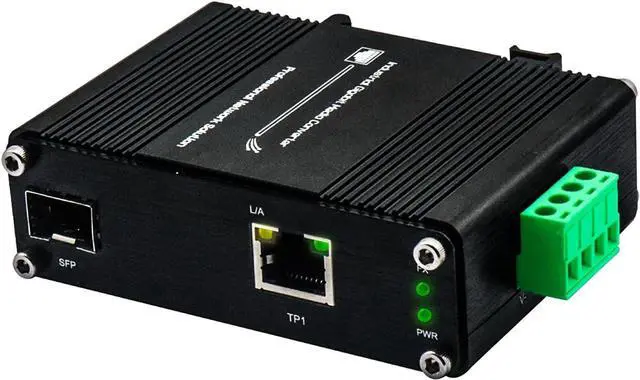 Main image of Mini Industrial SFP Ethernet Media Converter, 12~48VDC Input, DIN-Rail & Wall Mount, Full/Half-Duplex,10/100/1000Base-T to 100/1000Base-X SFP, -40°F to 167°F Operating Temperature