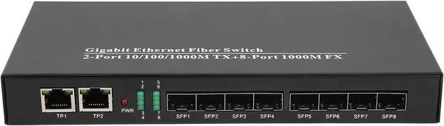 Main image of Gigabit Ethernet Fiber Converter XXSSFP8F2G Gigabit Ethernet Fiber Switch 1.25G DC 5V/3A 10/100/1000Mbs Networking Transceiver
