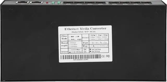Alt view image 2 of 7 - Gigabit Ethernet Fiber Switch Ethernet Fiber Transceiver 1.25G Transceiver DC 5V/3A 10/100/1000Mbs Multimode LC Fiber Converter Transmission Distance 550m-10km