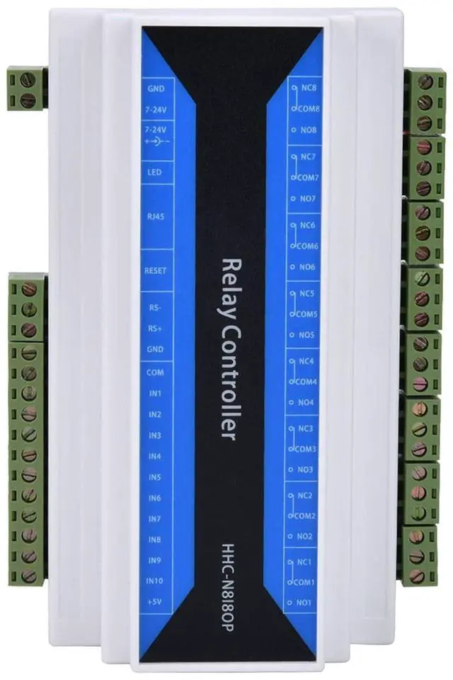 Alt view image 2 of 7 - 8 Channel Network Relay Module Remote Control Relay Device Ethernet to RS485 TCP Relay Module